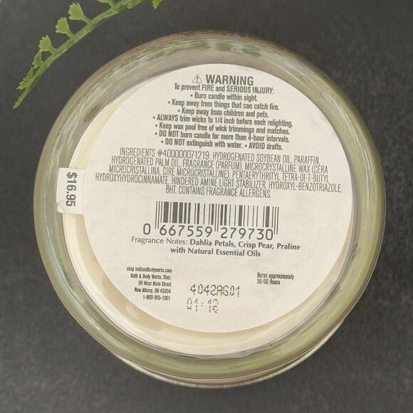 BBW Thank You Dahlia Bath & Body Works Single Wick Candle - Picture 10 of 10